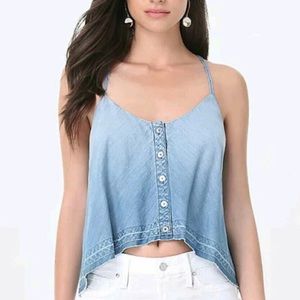Bebe Denim Crop Top